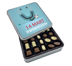 14 Mart Tıp Bayramı Mesajı Special Çikolata Metal Kutu