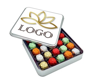 Firmalara Özel Renkli Fındıklı Çikolata Metal Kutu