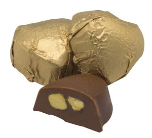 Gold Yaldızlı Mini Kalp Antep Fıstıklı Çikolata