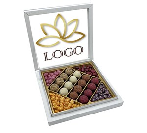 Kurumsal Logolu Kutulu Karışık Truf Çikolata & Draje