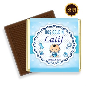 Özel Logolu Dökme Erkek Bebek Çikolatası (60 Adet Madlen Çikolata)