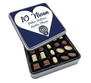 Polis Haftası Kalp Baskılı Special Çikolata Metal Kutu