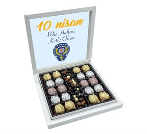 Polis Haftası Rozet Baskılı Yaldızlı Çikolata